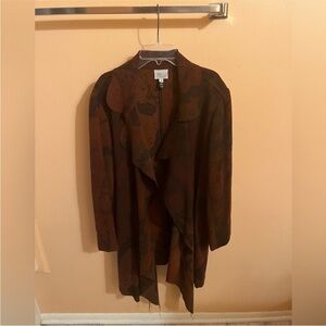 Kay Chapman wool maroon & black clasped cardigan